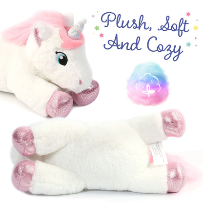 LotFancy 2 Pcs 12" Unicorn Stuffed Animal Plush Toys Gifts for Kids, Girls, Purple and White