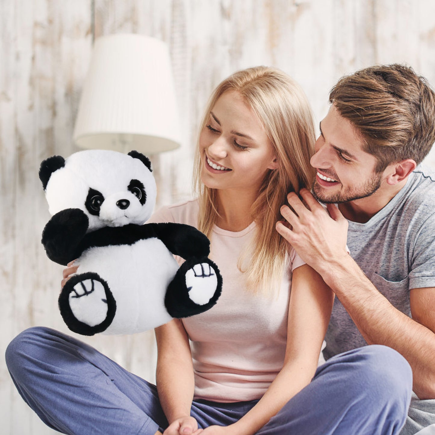 LotFancy Panda Stuffed Animal, Soft Cuddly Baby Panda Bear Plush Toy, Cute Plushies for Kids, White and Black, Easter Decorations PMT