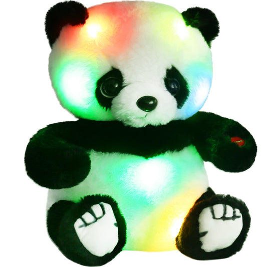 LotFancy Light Up Panda Stuffed Animal, 12 in Panda Bear Plush Toy Gift for Girls, Boys, Kids