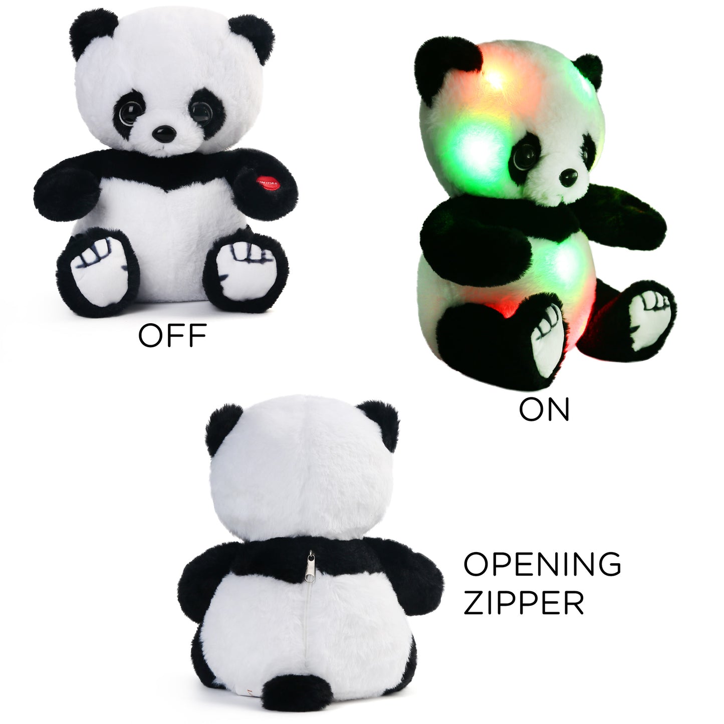 LotFancy Light Up Panda Stuffed Animal, 12 in Panda Bear Plush Toy Gift for Girls, Boys, Kids