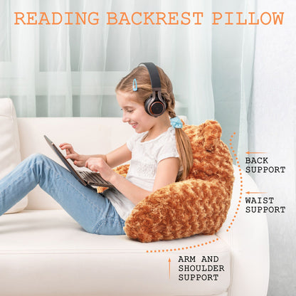 BenBen Reading Pillow for Kids Adults Teens, Teddy Bear, Bed Pillow for Sitting up in Bed WMT