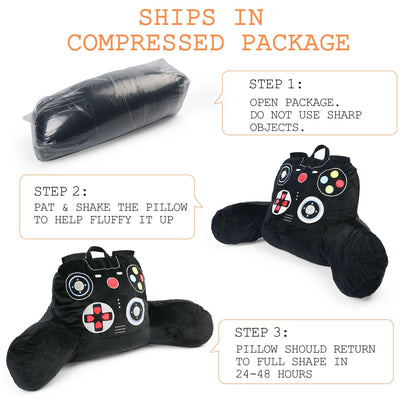 BenBen Reading Pillow for Teens, Kids, Adults, Video Game Controller, Backrest Pillow with Arms WMT
