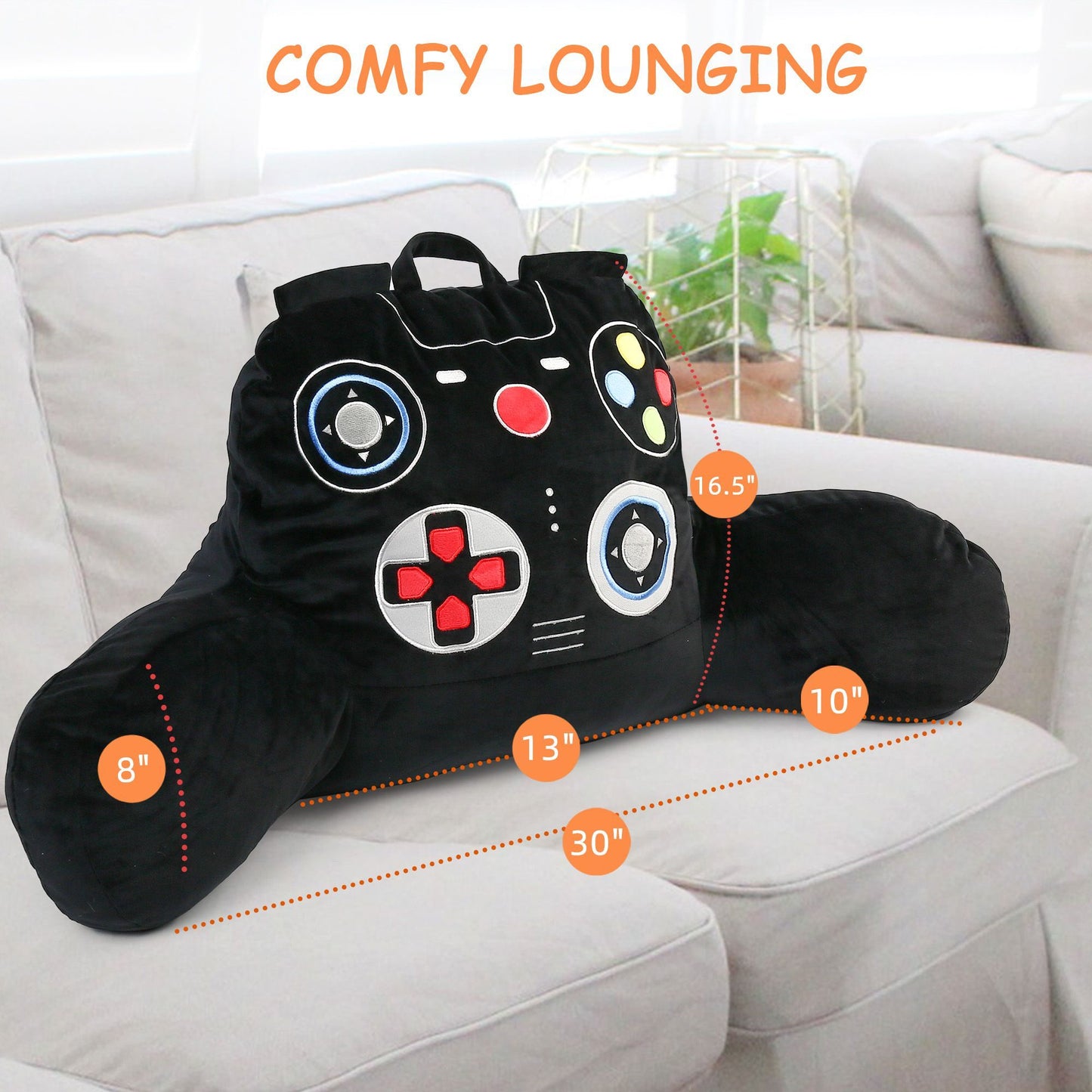 BenBen Reading Pillow for Teens, Kids, Adults, Video Game Controller, Backrest Pillow with Arms WMT
