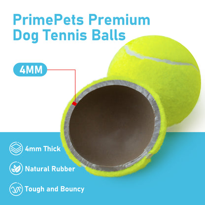 PrimePets Tennis Balls for Dogs, Interactive Fetch Dog Toy Balls for Indoor Outdoor Play Fetch Dog Balls for Medium, Large Dogs PMT