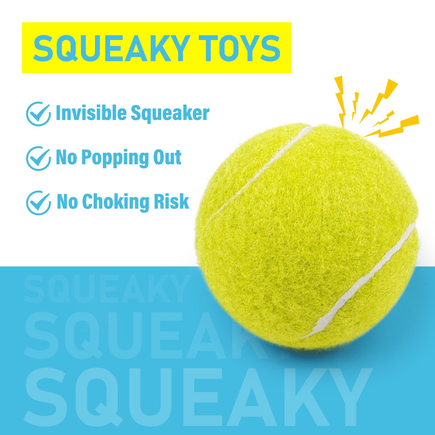 Prime Pets Tennis Balls for Dogs, 3 Pack, 2.5'' Dog Balls for Large Medium Dogs, Puppy Chew Toys
