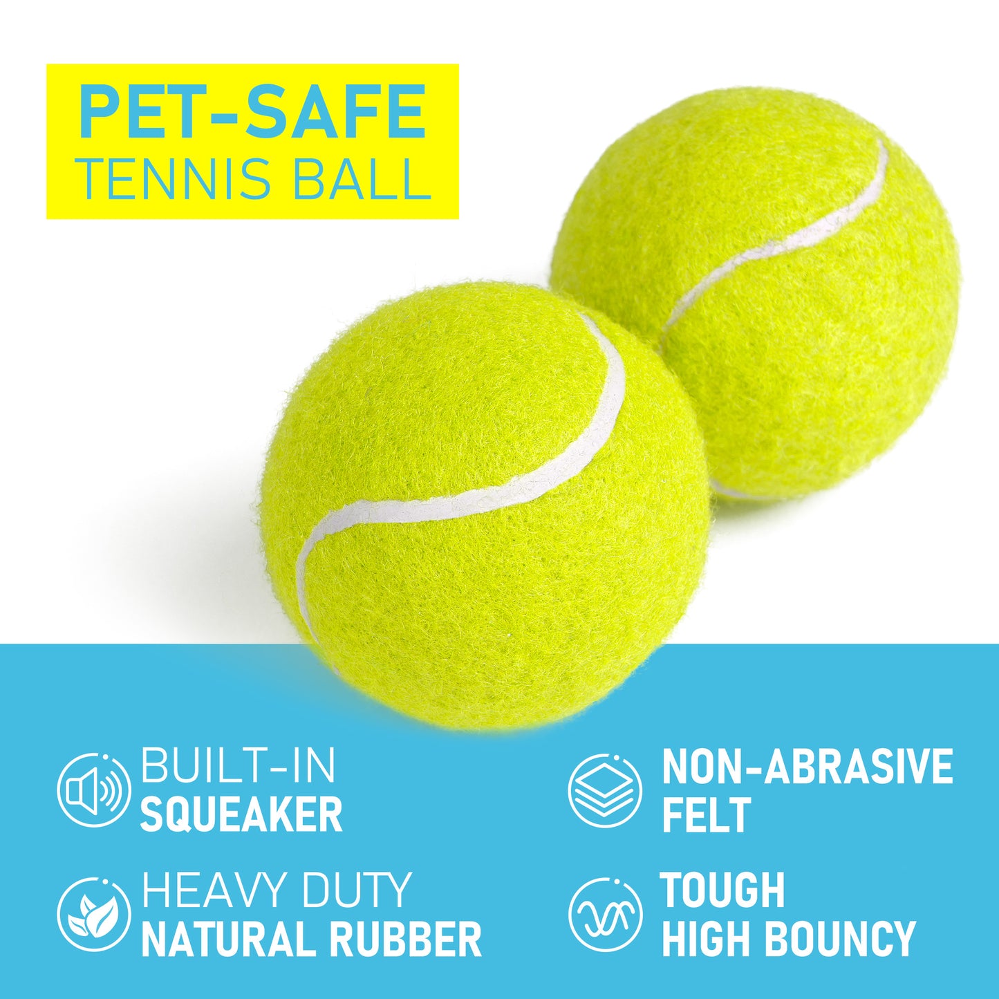 PrimePets Tennis Balls for Dogs, Interactive Fetch Dog Toy Balls for Indoor Outdoor Play Fetch Dog Balls for Medium, Large Dogs PMT