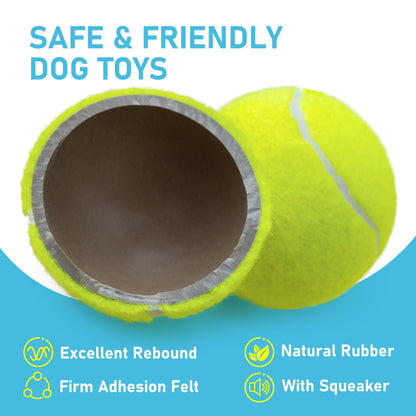 Prime Pets Tennis Balls for Dogs, 4Pack 2 in Tennis Ball with Squeaker,4 Colors:Blue Yellow Red Orange
