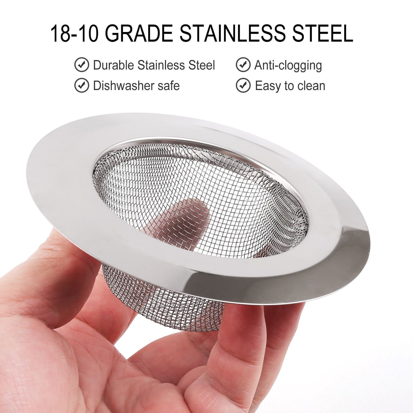 LotFancy Sink Strainer, Stainless Steel Mesh Drain Strainer, Anti Clogging