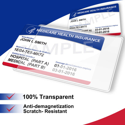 LotFancy New Medicare Card Holder, 16 Packs, 12Mil Clear Waterproof Medicare Card Protector Sleeves for Credit Card
