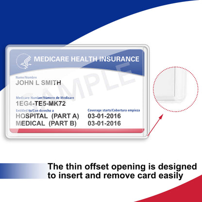 LotFancy New Medicare Card Holder, 16 Packs, 12Mil Clear Waterproof Medicare Card Protector Sleeves for Credit Card