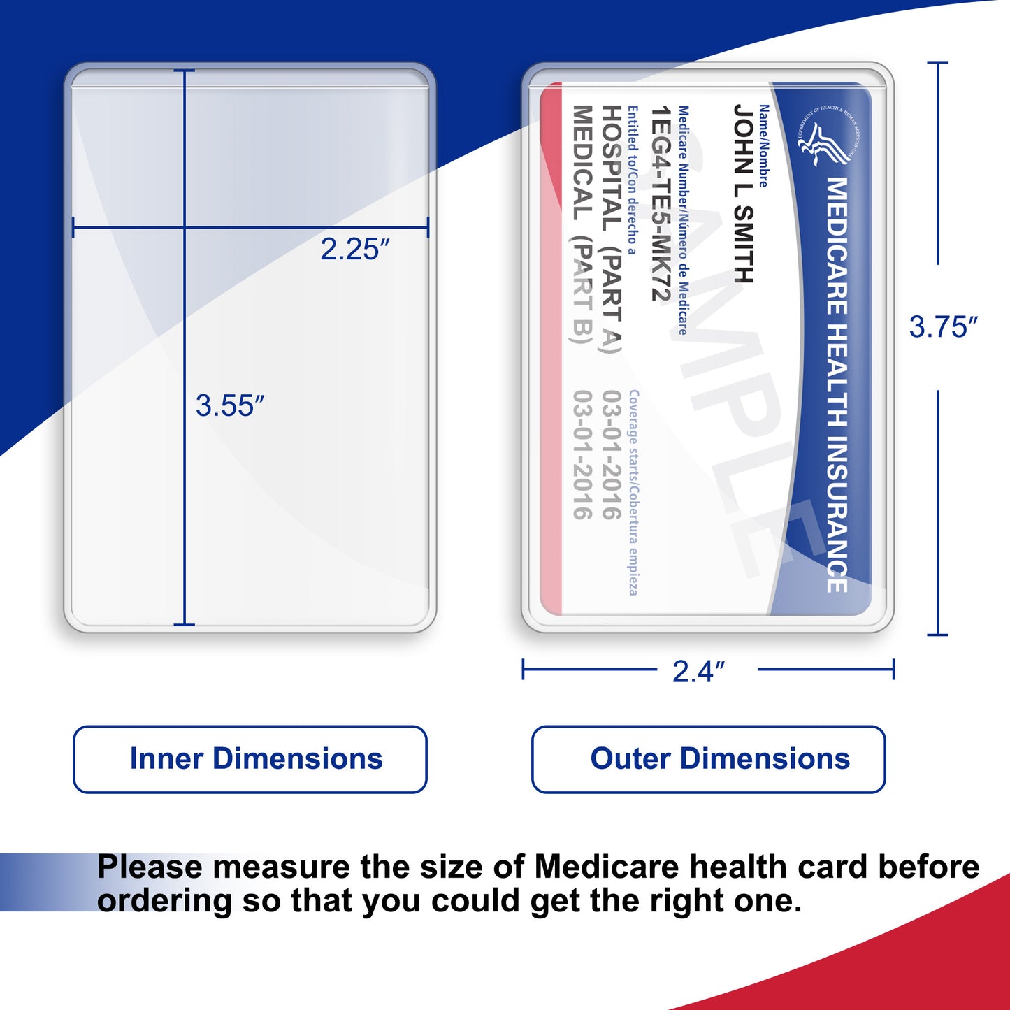 LotFancy New Medicare Card Holder, 16 Packs, 12Mil Clear Waterproof Medicare Card Protector Sleeves for Credit Card