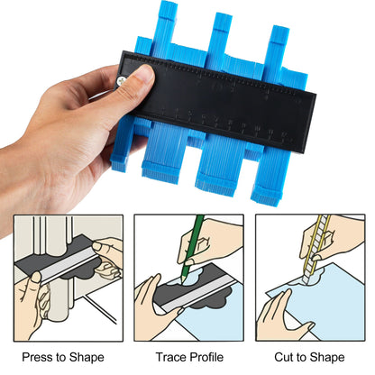 LotFancy Contour Gauge Profile Tool 10 inch and 5 inch, Contour Gauge Duplicator, Copy Irregular Shapes Measuring Set for Corners and Contoured, Duplication Gift for Handyman Carpentry Flooring DIY Woodworking