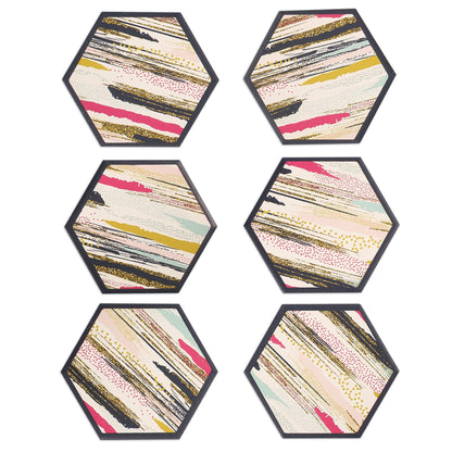 LotFancy 6Pcs Coasters for Drinks Absorbent, 4" x 4" Square Coasters Set, with Non-Slip Cork Base