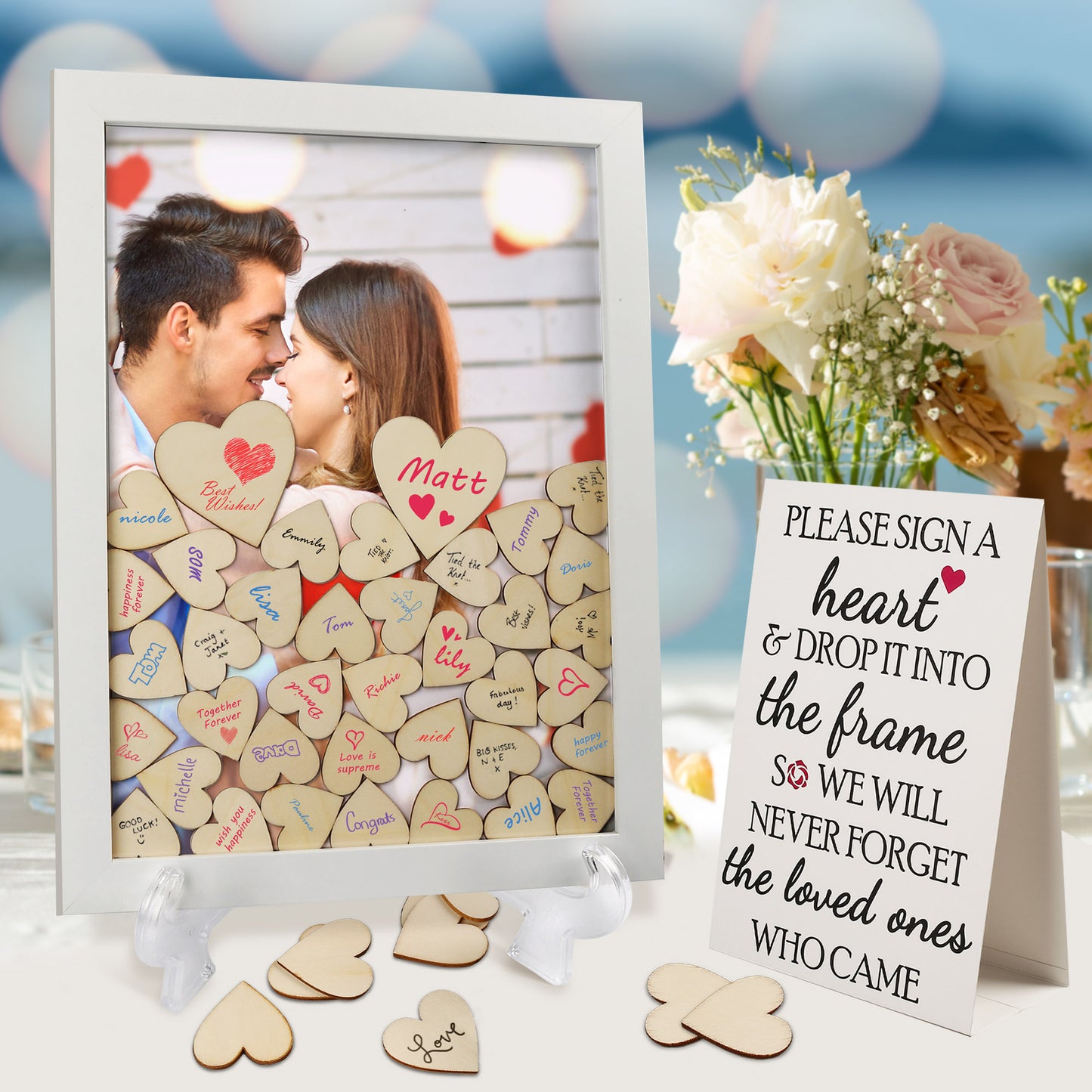 LotFancy Wedding Guest Book, 10x8’’ Sign in Book