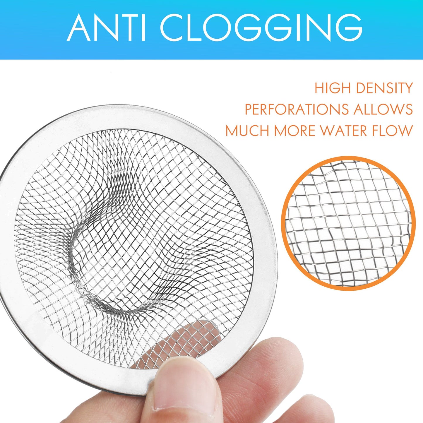 LotFancy 30 Pcs Bathroom Sink Strainer, 2.75 in Mesh Drain Strainer, Silver
