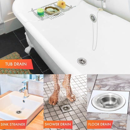 LotFancy 30 Pcs Bathroom Sink Strainer, 2.75 in Mesh Drain Strainer, Silver