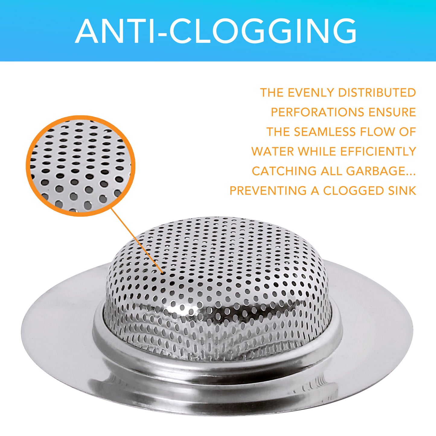 LotFancy Sink Strainer, Stainless Steel Mesh Drain Strainer, Anti Clogging