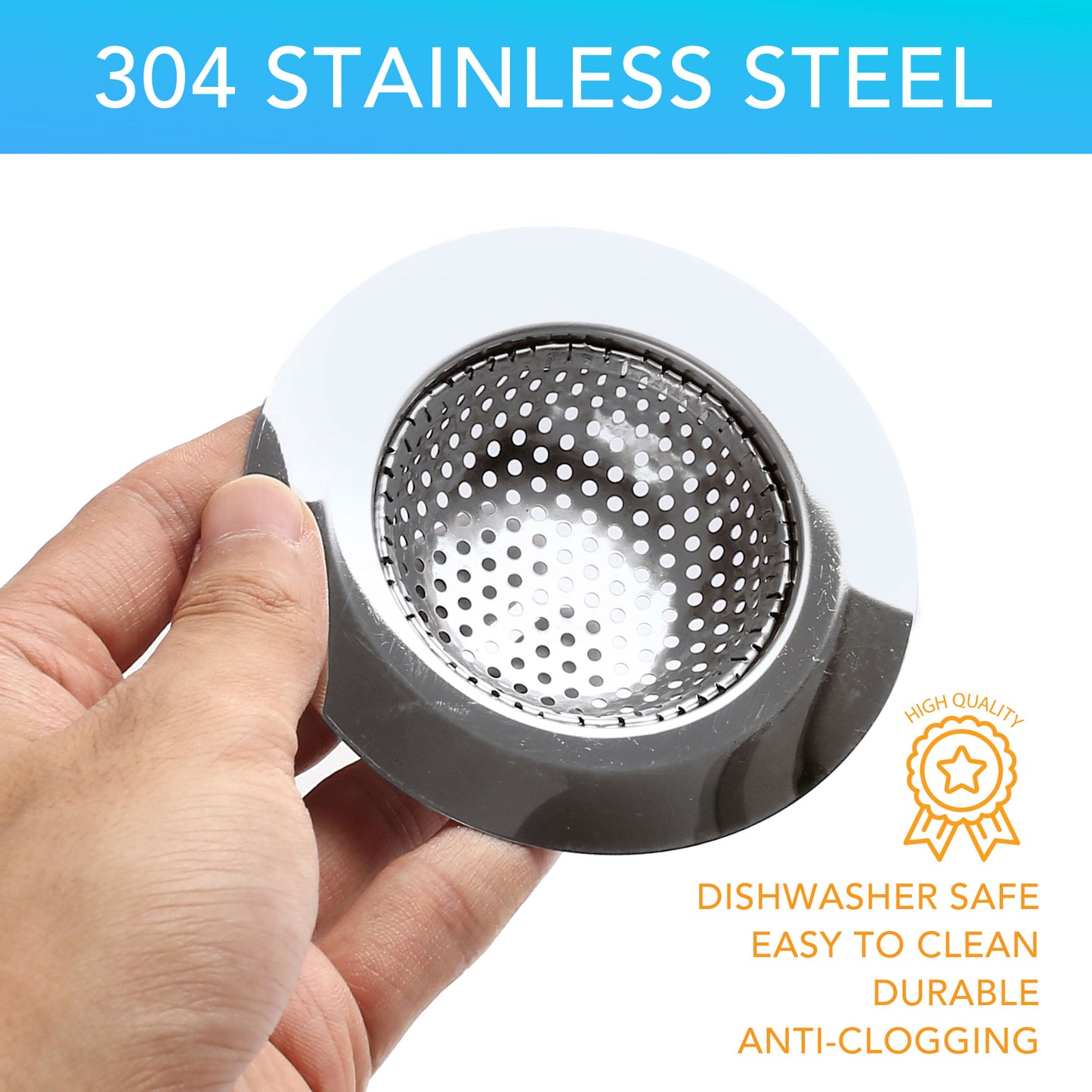 LotFancy Sink Strainer, Stainless Steel Mesh Drain Strainer, Anti Clogging