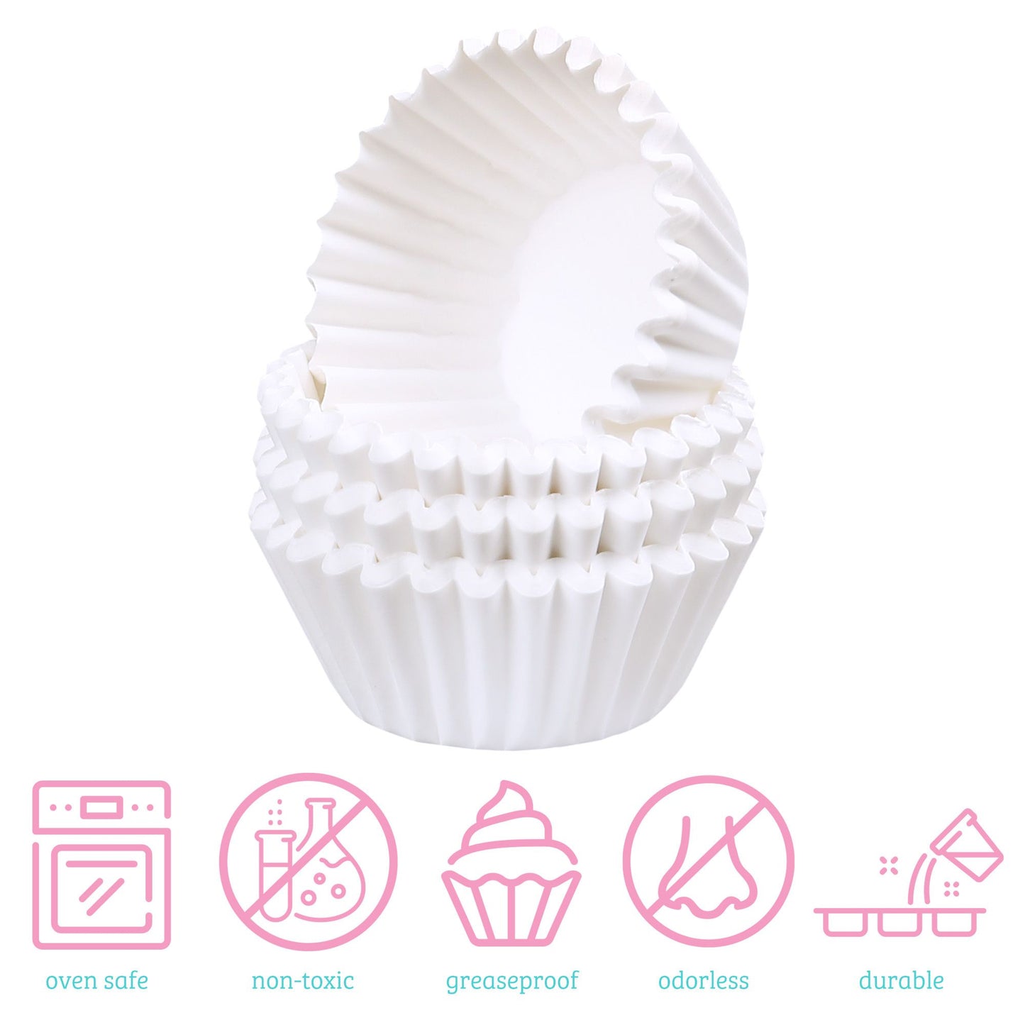 LotFancy 500Pcs Mini Cupcake Liners, White Muffin Liners, Greaseproof Paper Baking Cups