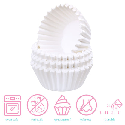 LotFancy 500Pcs Mini Cupcake Liners, White Muffin Liners, Greaseproof Paper Baking Cups