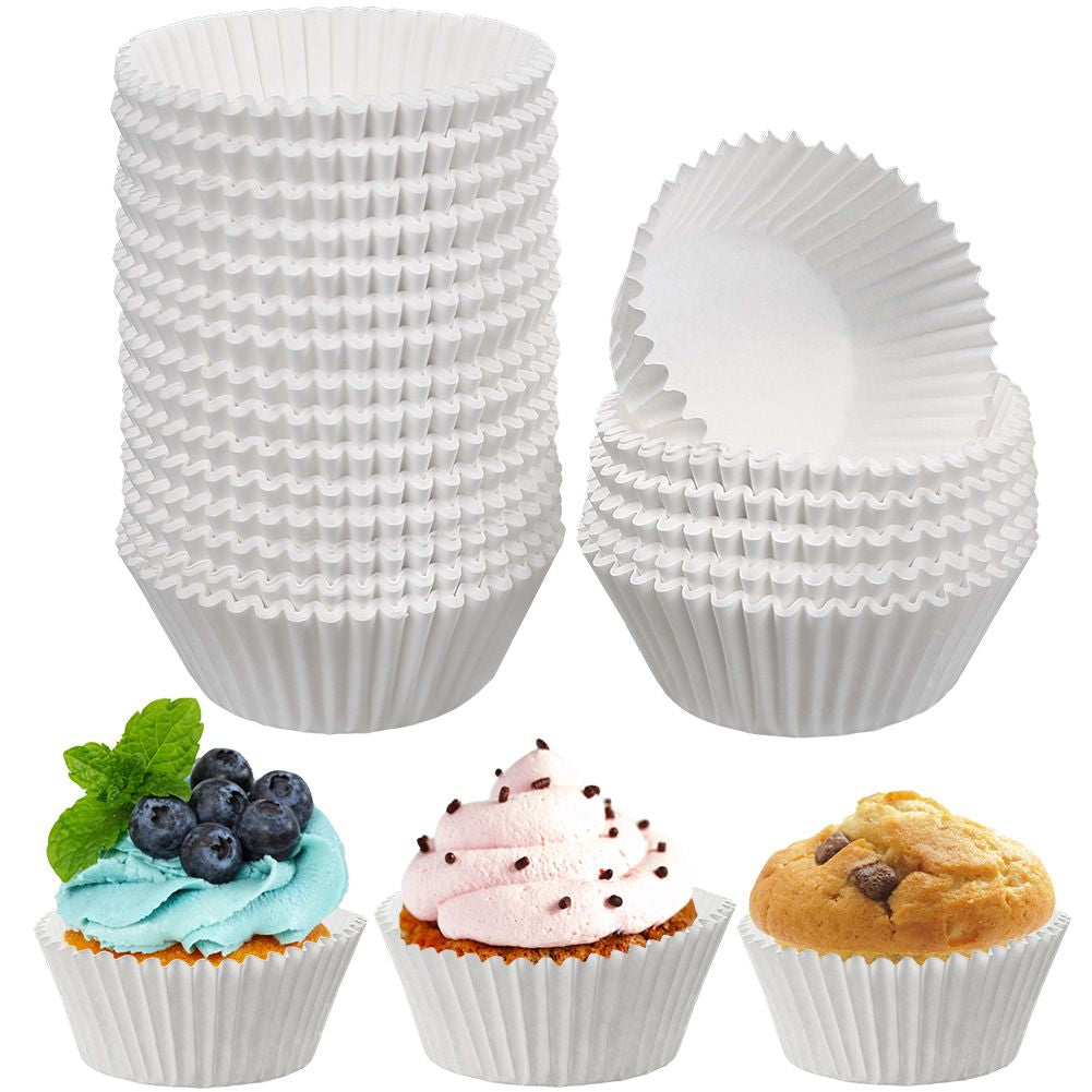 LotFancy Cupcake Liners 500-Count, Small Muffin Liners, Greaseproof Paper Baking Cups, Cupcake Wrappers for Birthday, Holidays, No Smell, Bottom 1.25 inch Width