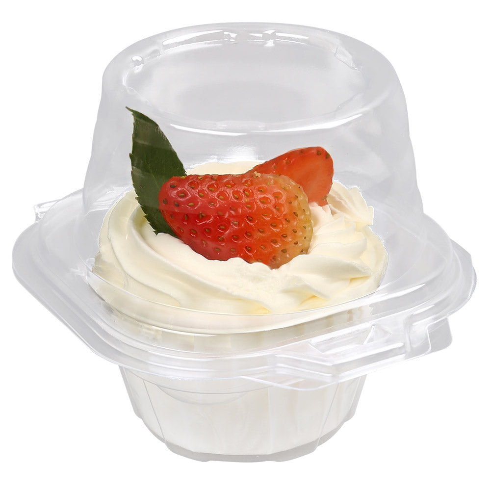 LotFancy Plastic Individual Cupcake Container, Stackable Single Compartment Cupcake Carrier Holder Box