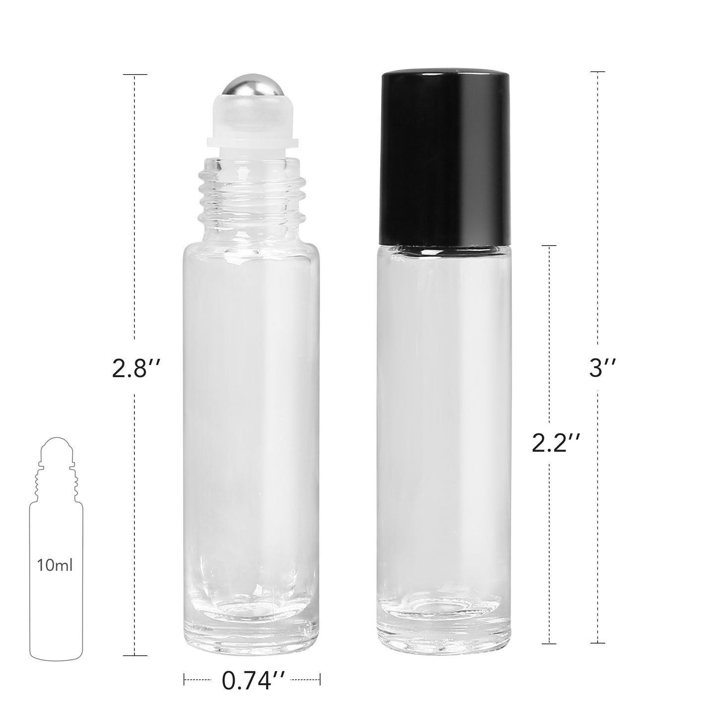 LotFancy Essential Oil Roller Bottles, 24pc 10ml Amber Glass Bottle with Roller Balls and Caps