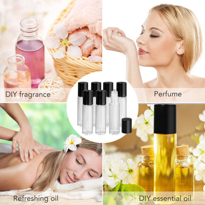 LotFancy Essential Oil Roller Bottles, 24pc 10ml Amber Glass Bottle with Roller Balls and Caps