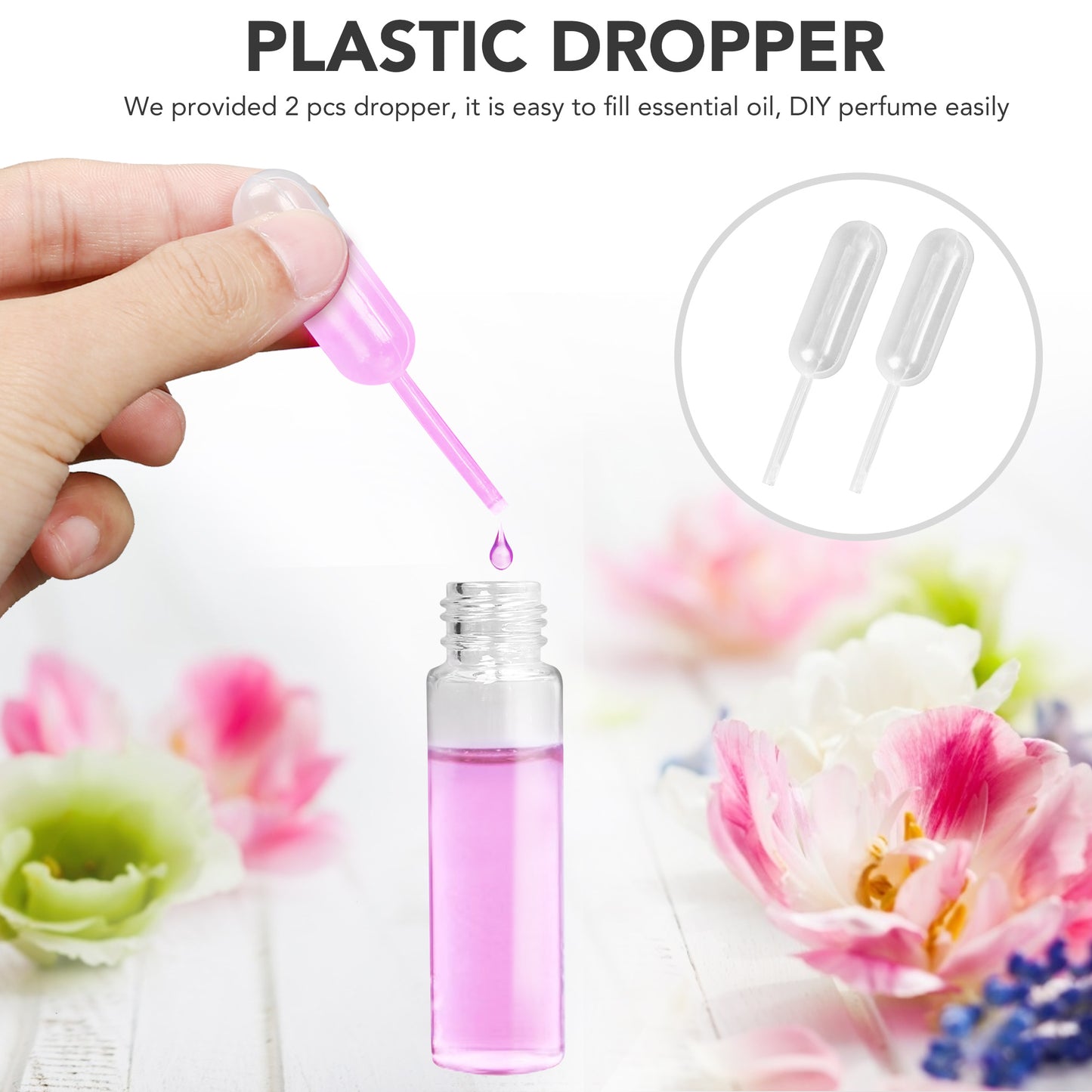 LotFancy Essential Oil Roller Bottles, 24pc 10ml Amber Glass Bottle with Roller Balls and Caps