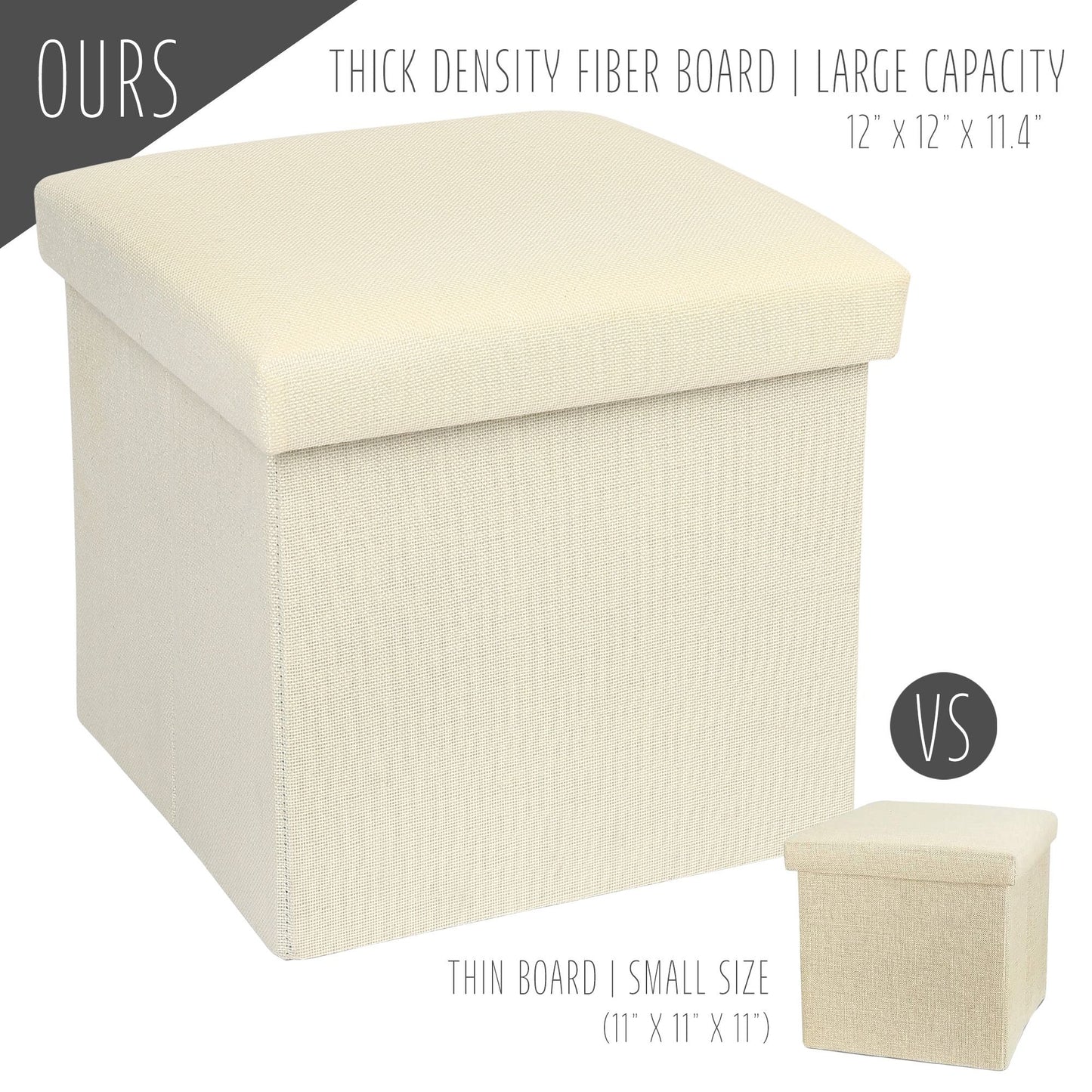 LotFancy Storage Ottoman Cube Bench