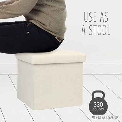 LotFancy Storage Ottoman Cube Bench