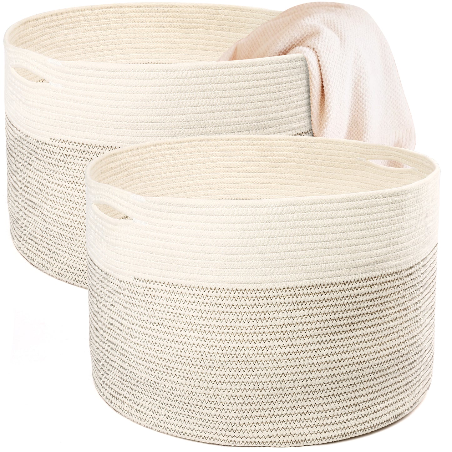 LotFancy Coiled Rope Storage Basket with Handles