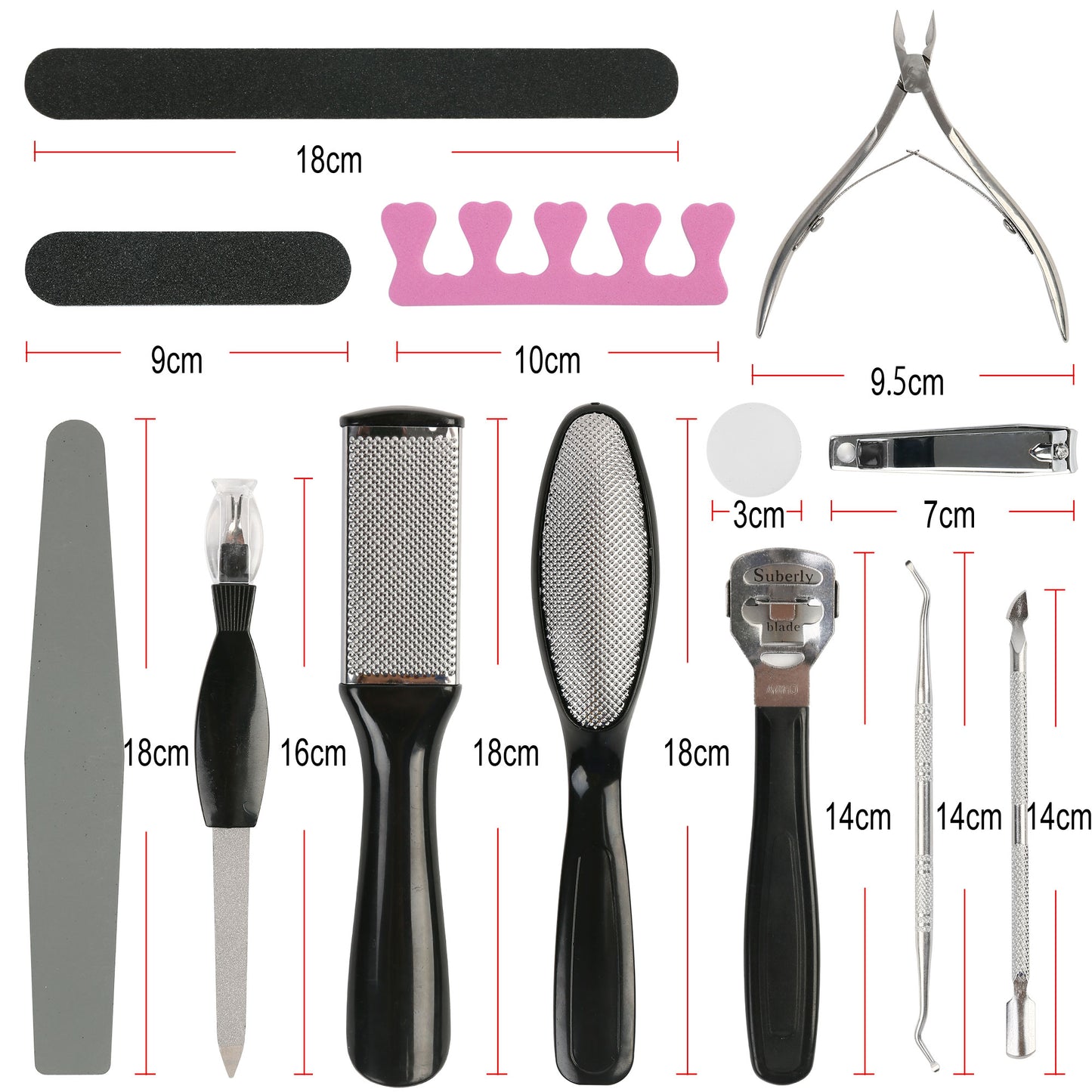 LotFancy Pedicure Kit with Storage Box, 20 in 1 Professional Stainless Steel Foot Care Kit
