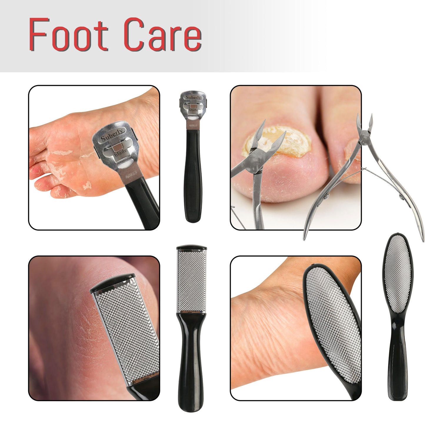 LotFancy Pedicure Kit with Storage Box, 20 in 1 Professional Stainless Steel Foot Care Kit