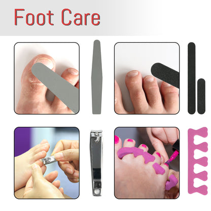 LotFancy Pedicure Kit with Storage Box, 20 in 1 Professional Stainless Steel Foot Care Kit