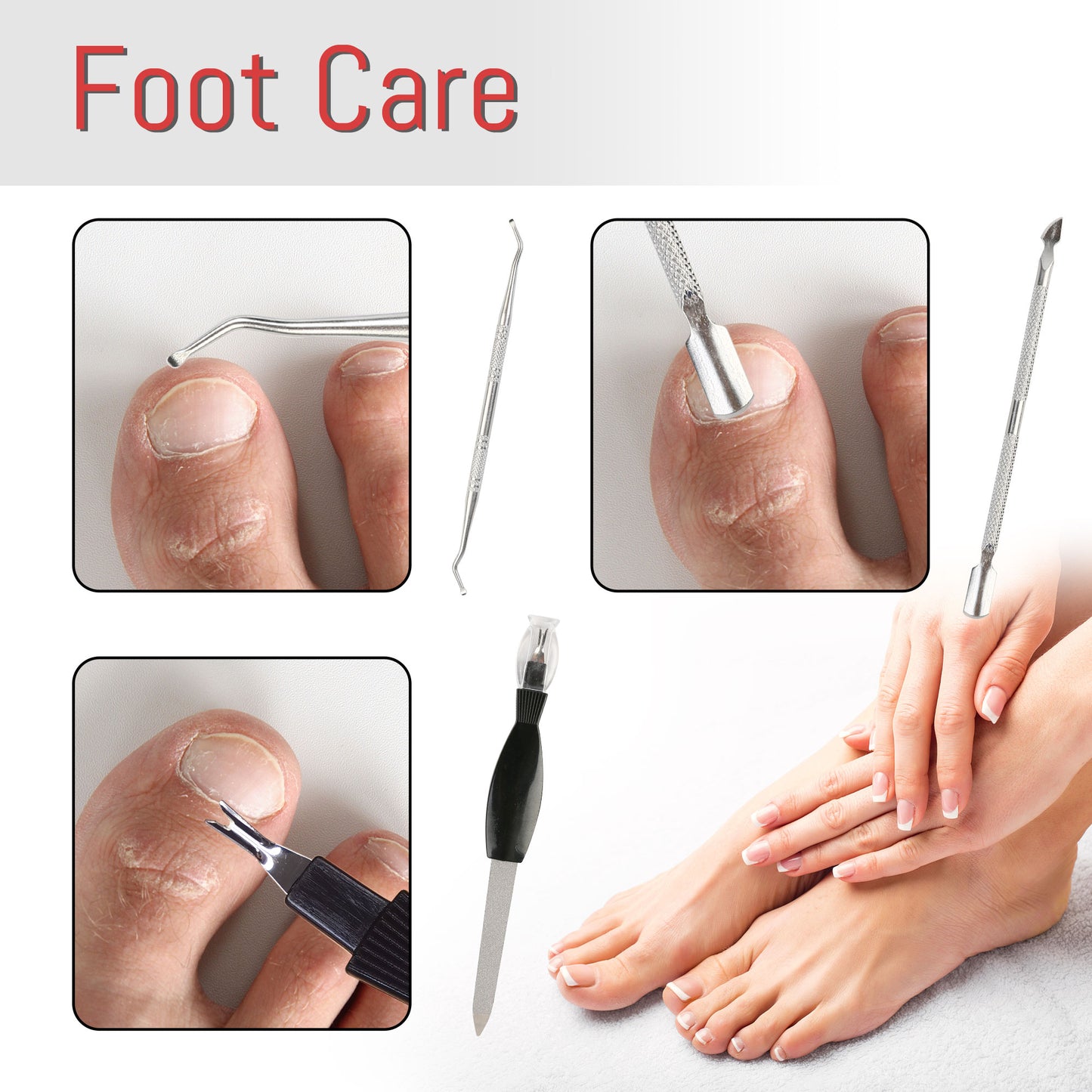 LotFancy Pedicure Kit with Storage Box, 20 in 1 Professional Stainless Steel Foot Care Kit