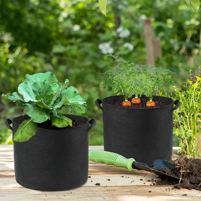 LotFancy 5 Gallon Grow Bags, Heavy Duty Thickened Aeration Felt Fabric Pots with Handles, 5 Pack
