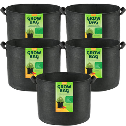 LotFancy Grow Bags, Thickened Nonwoven Fabric Pots with Reinforced Handles, Heavy Duty Aeration Planter Bags for Vegetables Flowers Fruits, Black