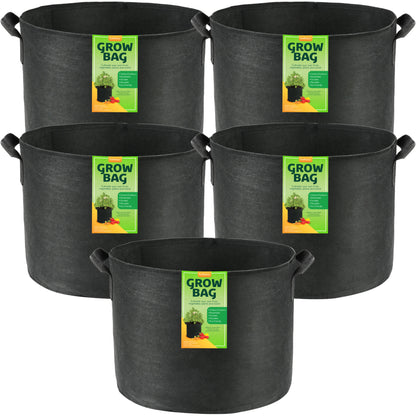 LotFancy Grow Bags, Thickened Nonwoven Fabric Pots with Reinforced Handles, Heavy Duty Aeration Planter Bags for Vegetables Flowers Fruits, Black