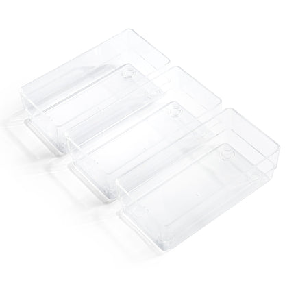 LotFancy 3Pcs Clear Plastic Drawer Organizers