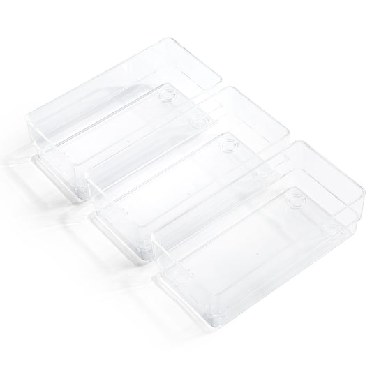 LotFancy 3Pcs Clear Plastic Drawer Organizers