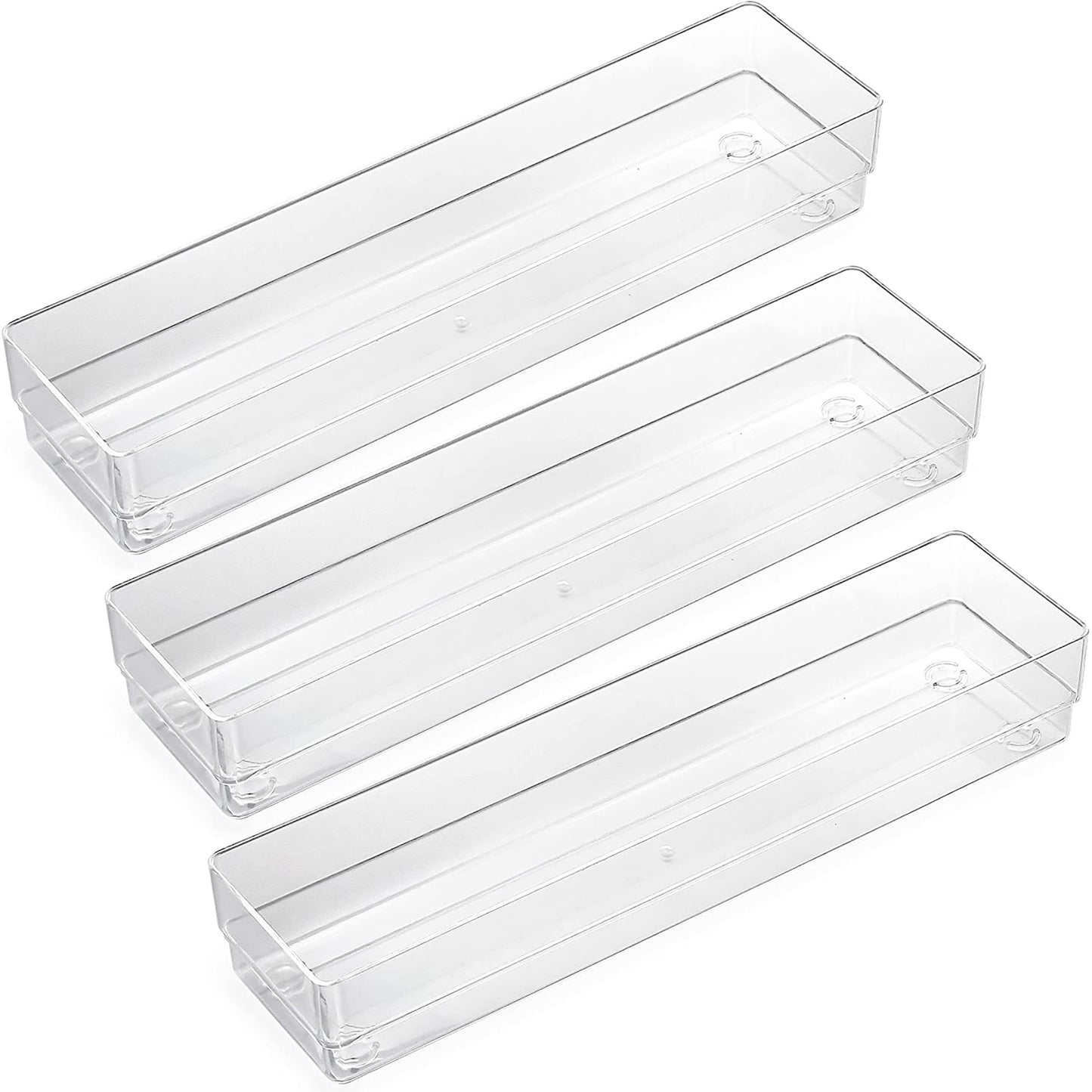 LotFancy 3Pcs Clear Plastic Drawer Organizers