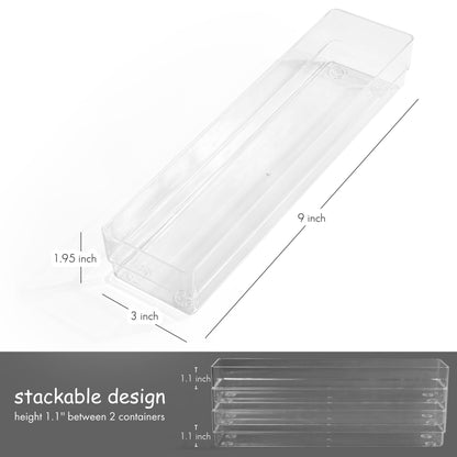 LotFancy 3Pcs Clear Plastic Drawer Organizers