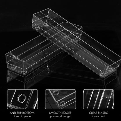 LotFancy 3Pcs Clear Plastic Drawer Organizers