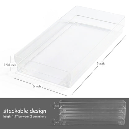 LotFancy 3Pcs Clear Plastic Drawer Organizers