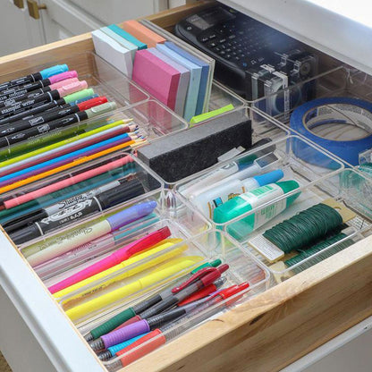 LotFancy 3Pcs Clear Plastic Drawer Organizers