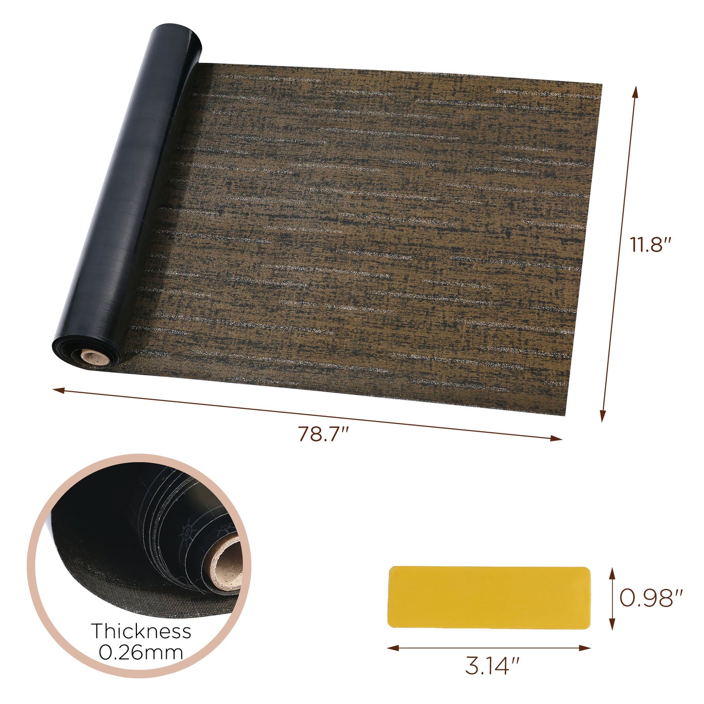 LotFancy Peel and Stick Wallpaper, Mocha Brown, Removable Contact Paper, Self Adhesive Wall Paper