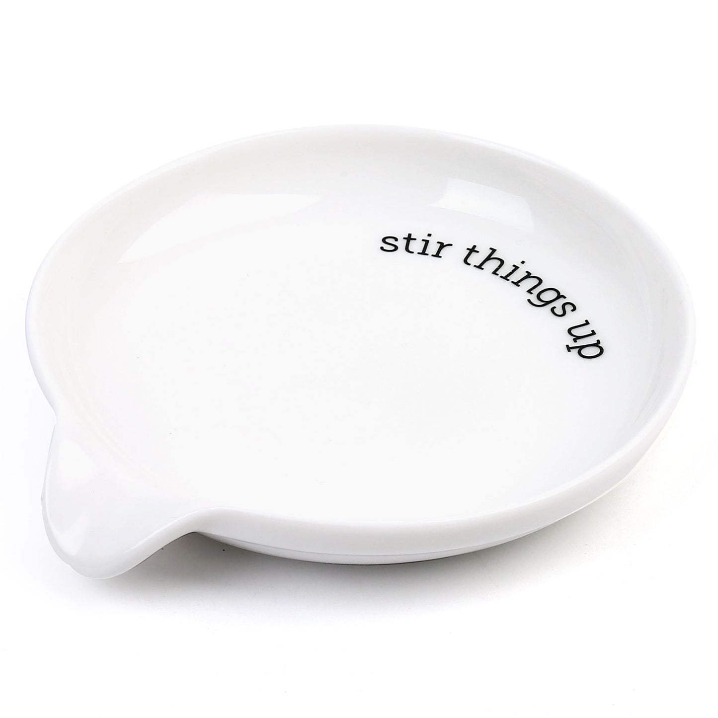 LotFancy Spoon Rest, Ceramic Spoon Holder, 5.2 in, White