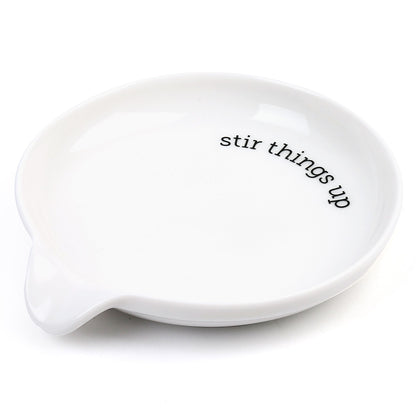 LotFancy Spoon Rest, Ceramic Spoon Holder, 5.2 in, White