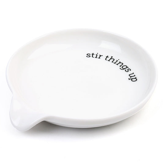 LotFancy Spoon Rest, Ceramic Spoon Holder, 5.2 in, White